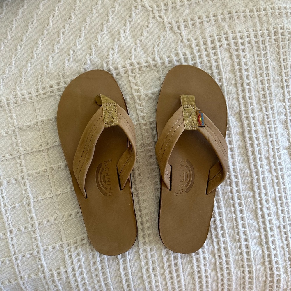 Rainbow flip flops NEVER WORN!